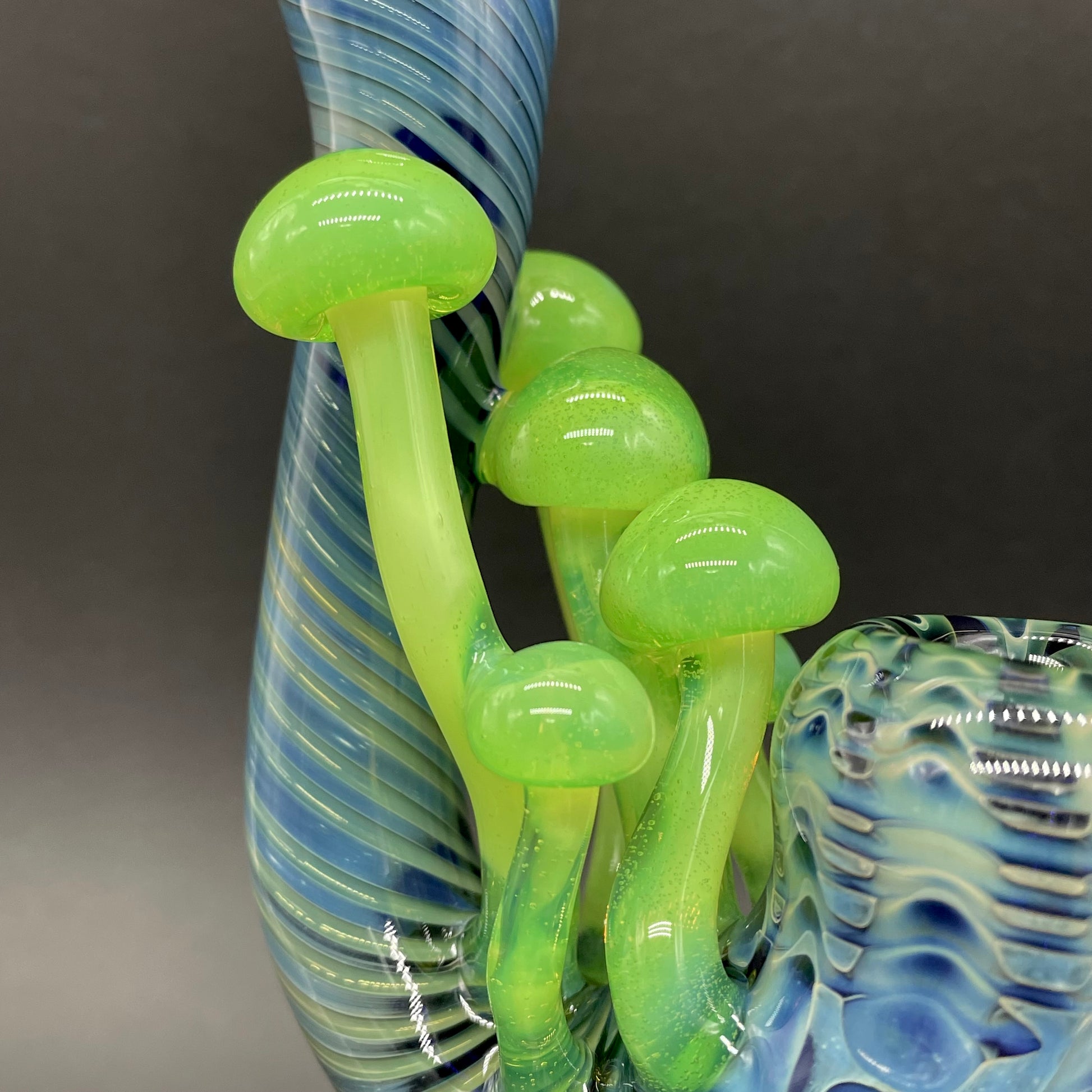 Leviathan Glass Slime Green Mushroom Sherlock - hand-blown art