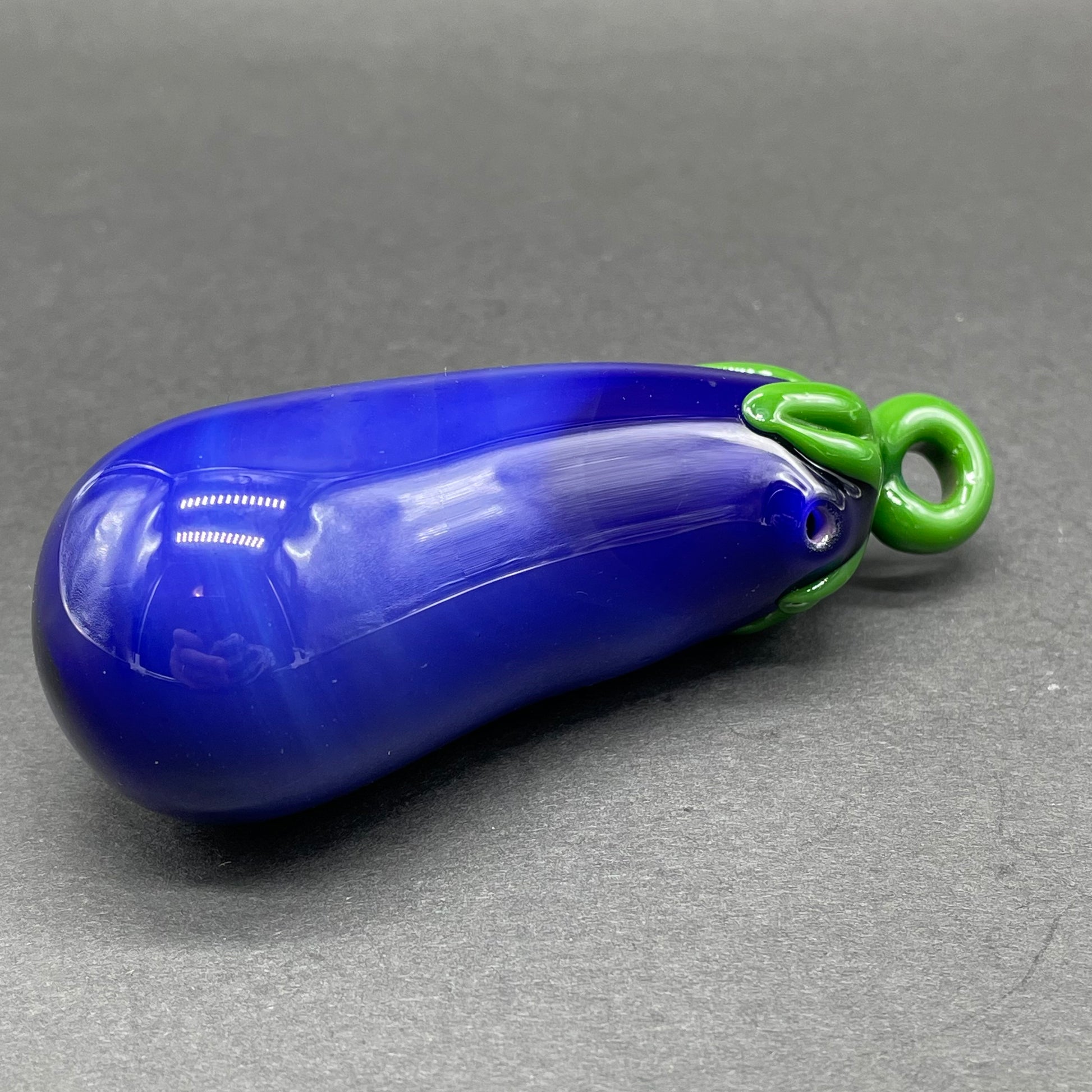 Leviathan Glass Eggplant ornament - hand-blown art