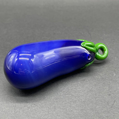 Leviathan Glass Eggplant ornament - hand-blown art