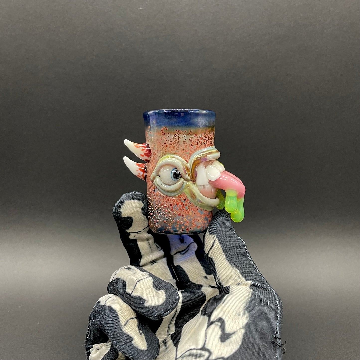 Hand-blown tongue demon shot glass - Leviathan Glass original