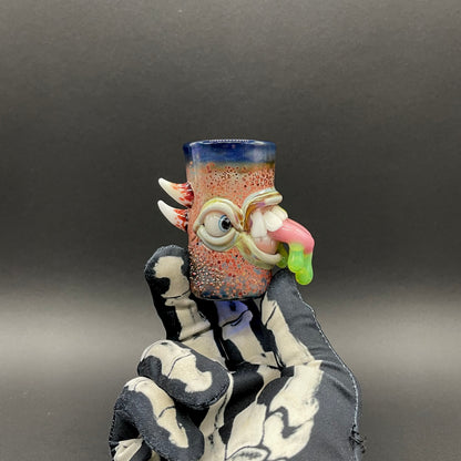 Hand-blown tongue demon shot glass - Leviathan Glass original