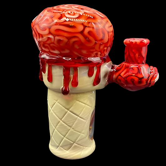 Hand-blown glass 10mm Brain Cone Rig by Leviathan Glass
