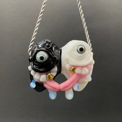 Two headaches are better than one detail view - premium glass art