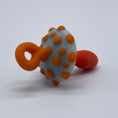 Orange mushroom pendant glass art - premium handcrafted piece