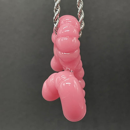glass earthworm pendant