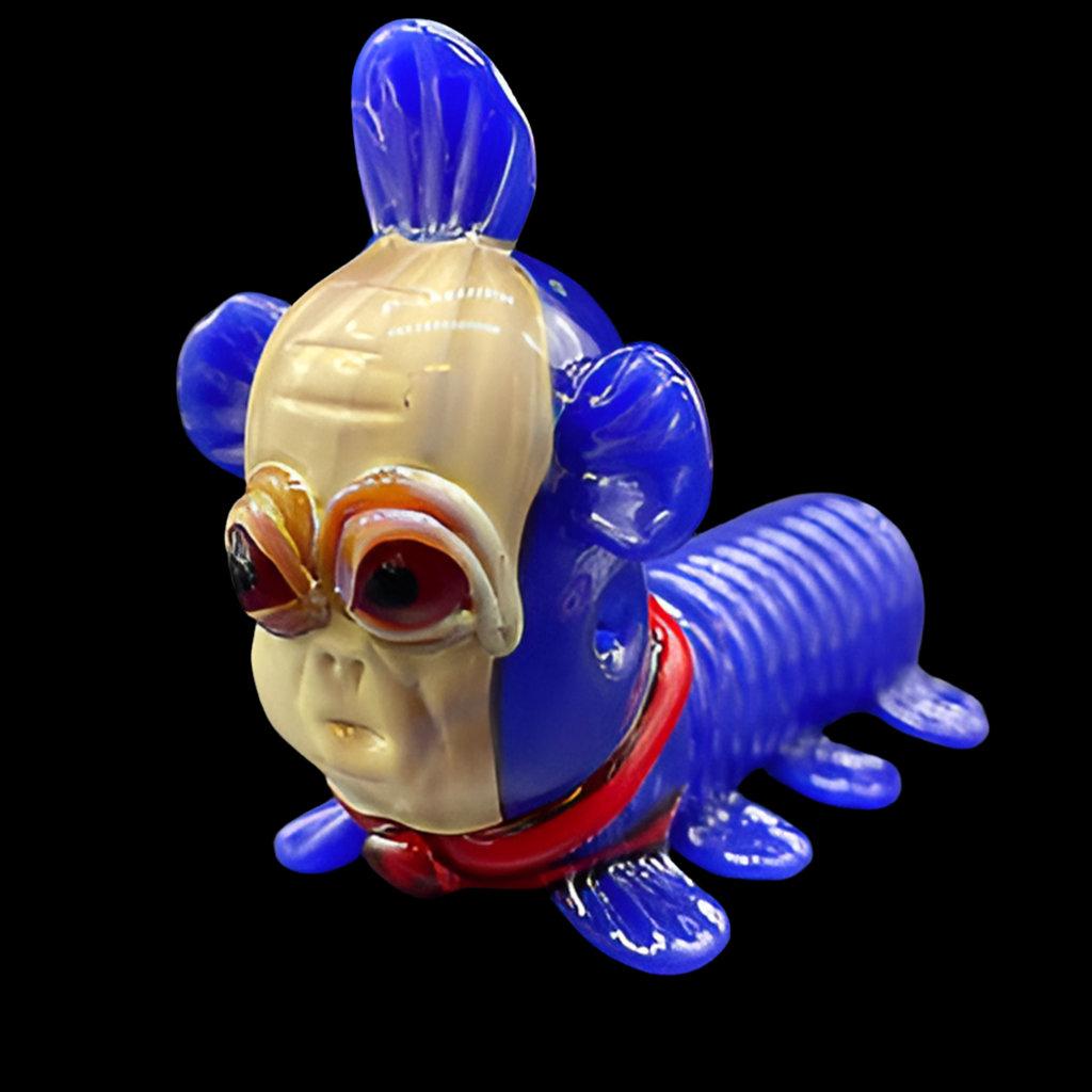 Hand-blown glass Labyrinth Worm Spoon by Leviathan Glass