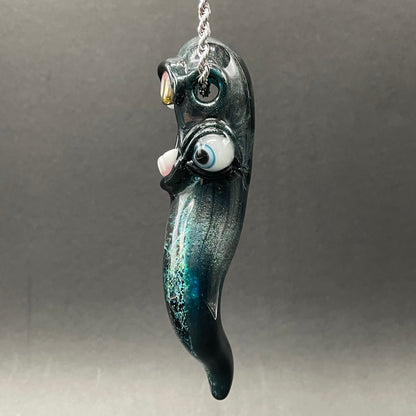 Dichroic tentacle pendant craftsmanship - artisan glass work