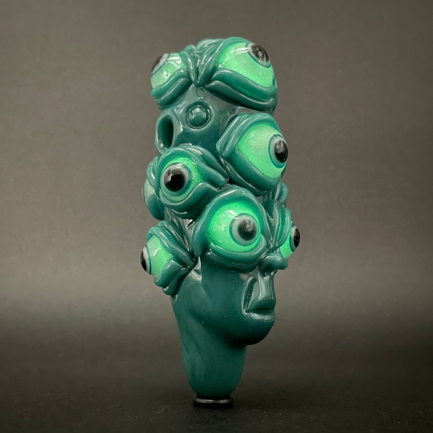 Hand-blown The Never-Blinking One glass effigy pendant - Leviathan Glass original