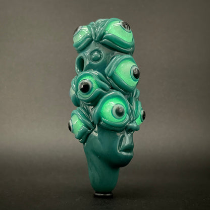 Hand-blown The Never-Blinking One glass effigy pendant - Leviathan Glass original