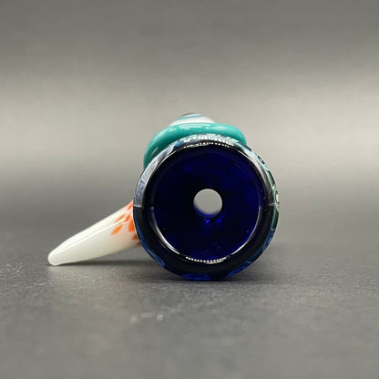 Gold fumed cyclops Chillum by Leviathan Glass - artisan detail