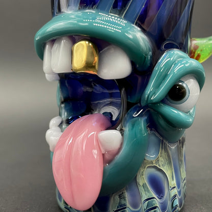 Screaming tongue shot glass glass art - premium handcrafted piece