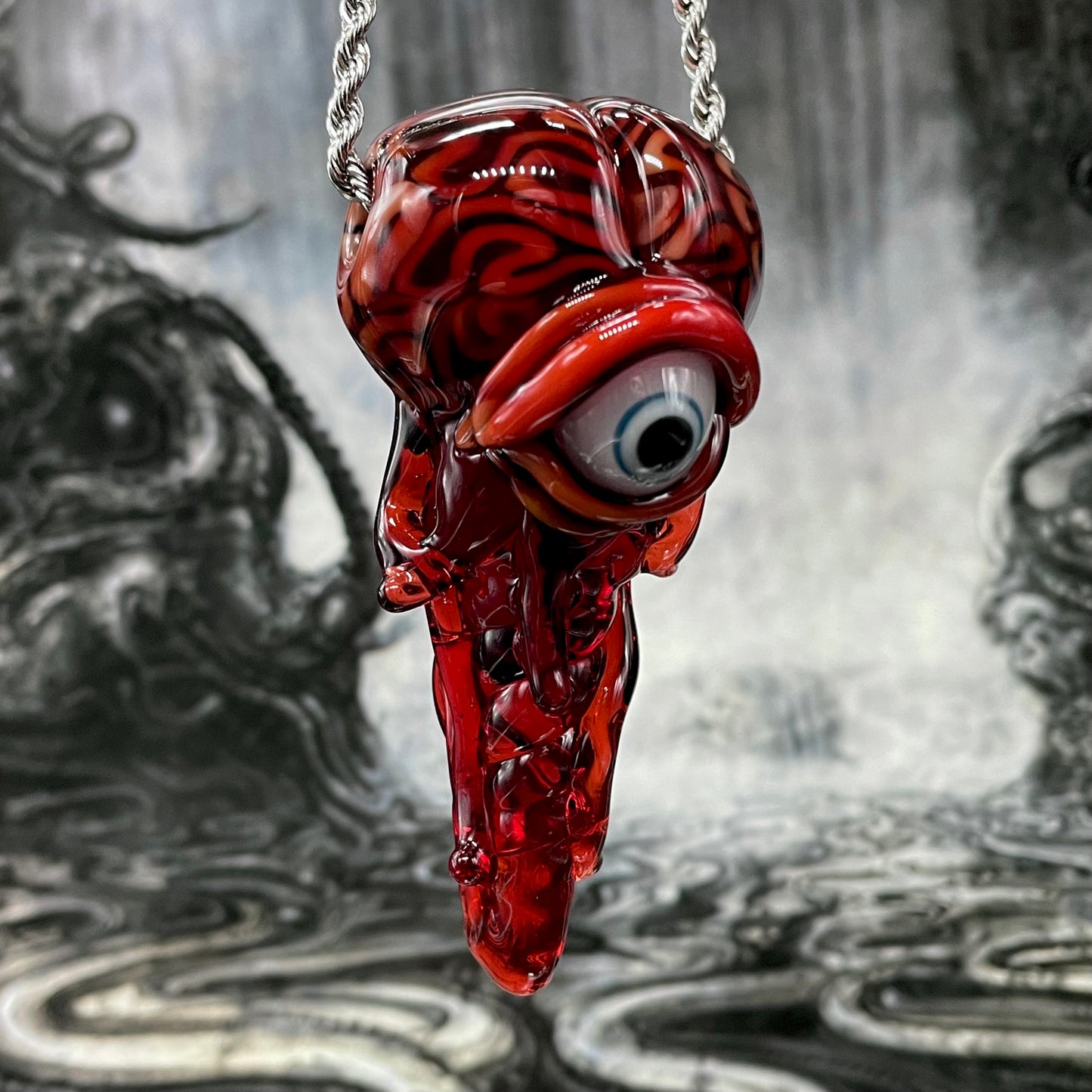 Brain pendant craftsmanship - artisan glass work