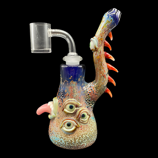Hand-blown glass 14mm Removable Downstem Rig by Leviathan Glass