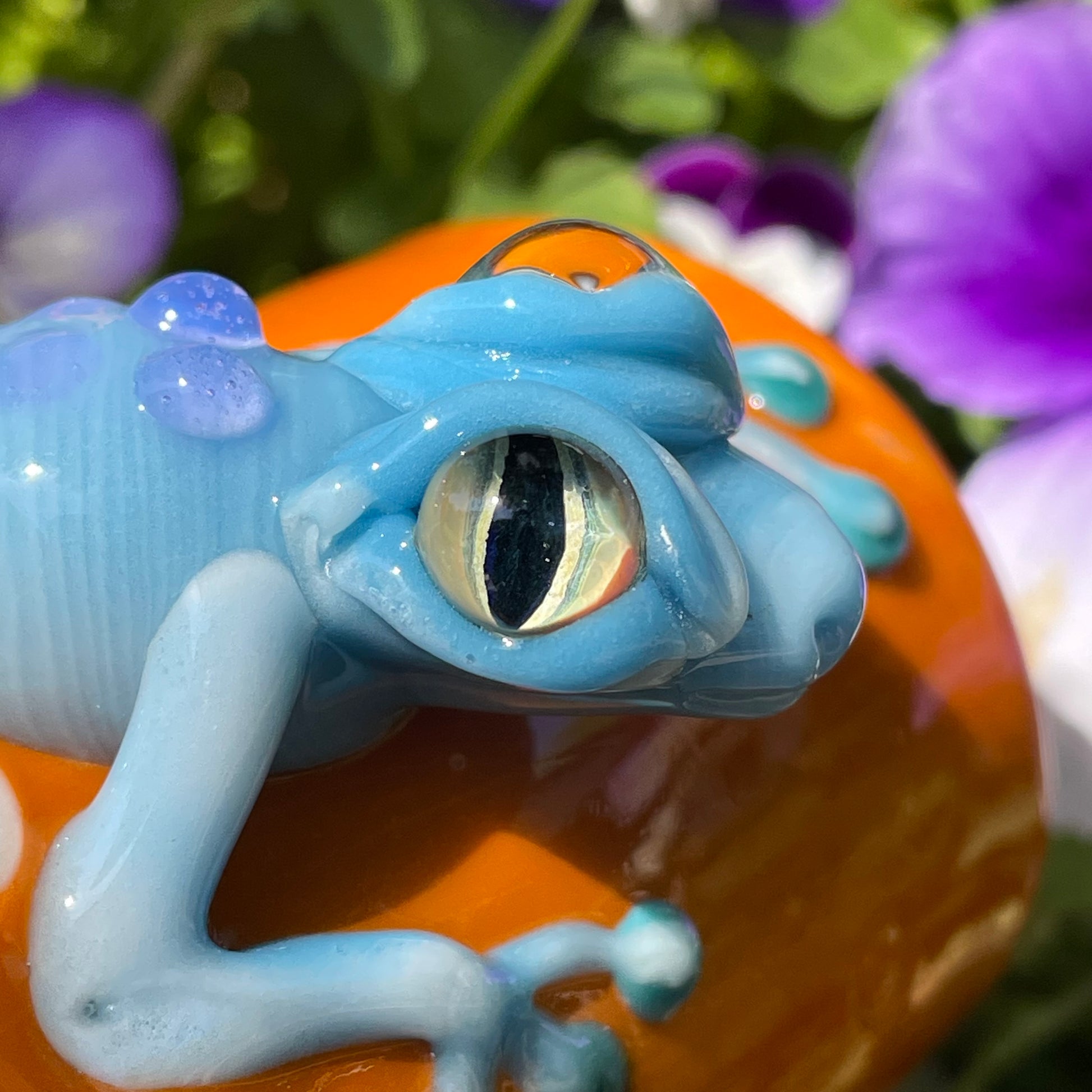 poison dart frog shot glass glass art - premium handcrafted piece