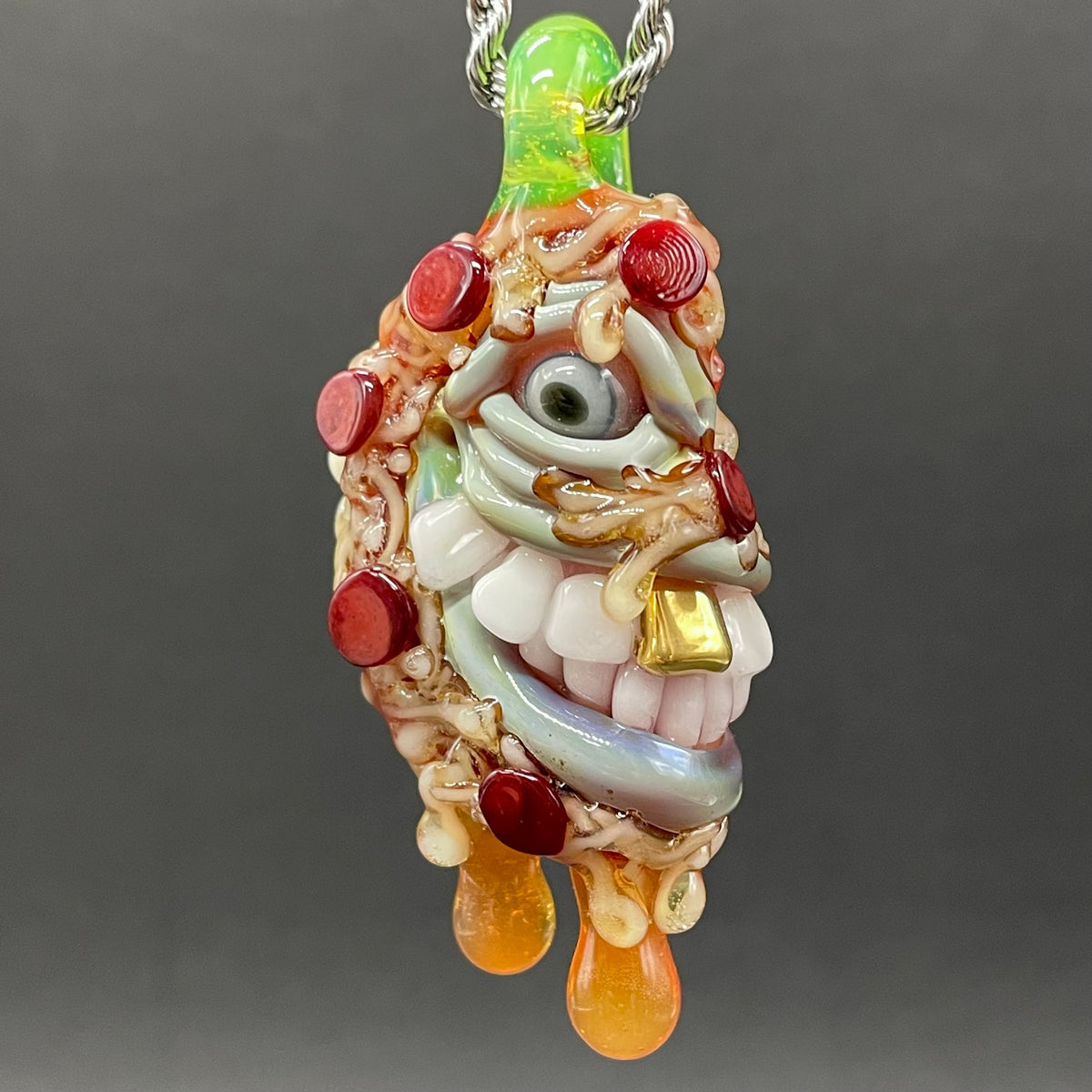 Two halves of one pizza friendship necklace