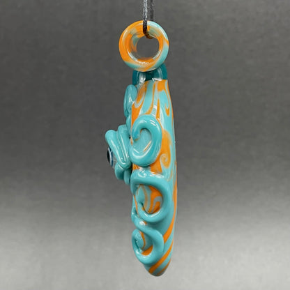 Artisan glass Oculus tentacle pendant - detailed craftsmanship
