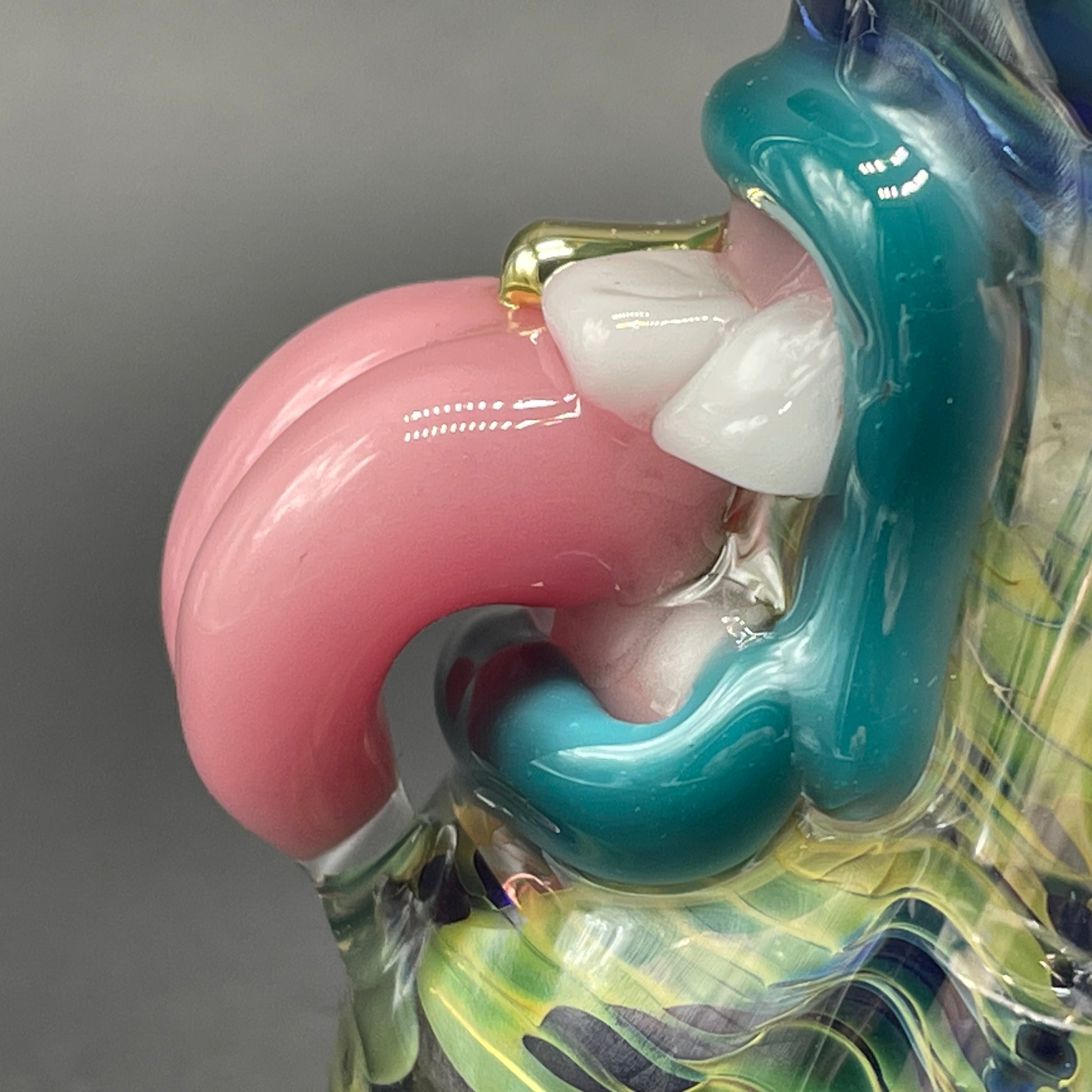 Hand-blown Tentacle tongue bubbler - Leviathan Glass original