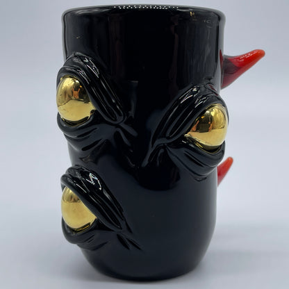 Onyx cyclops shot glass by Leviathan Glass - artisan detail