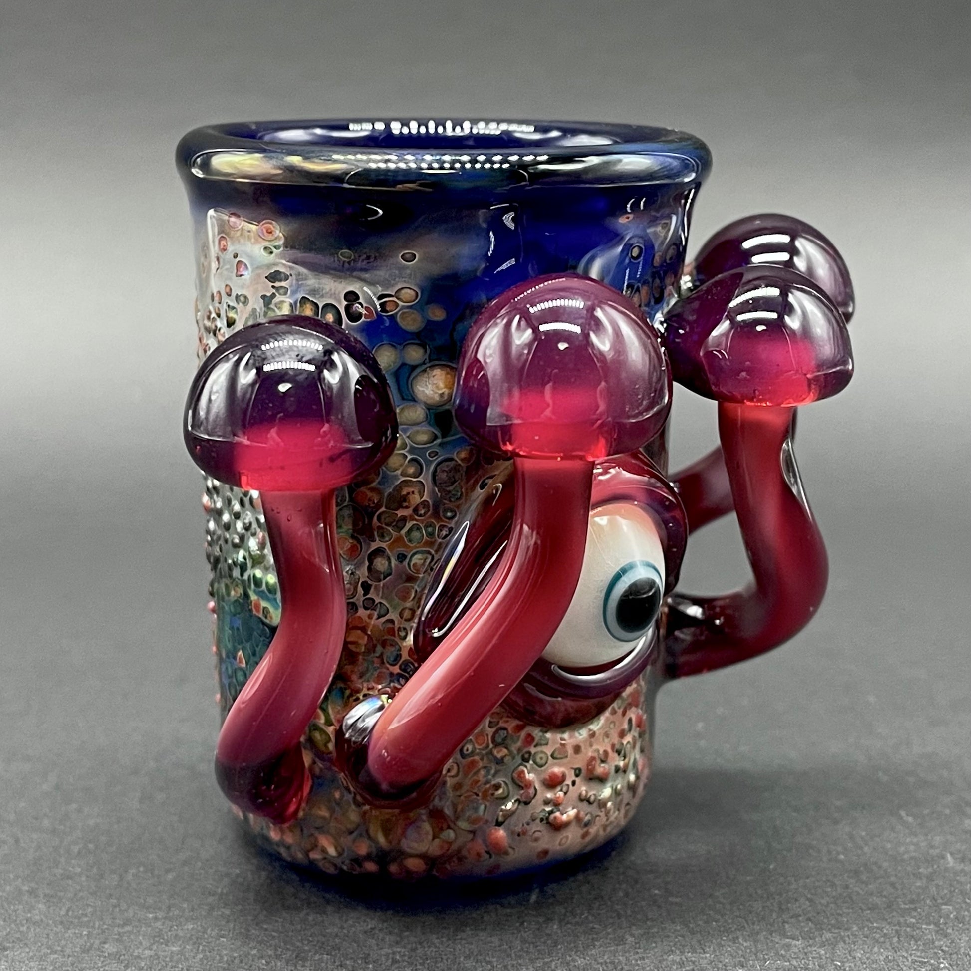 Phoenix mushroom shot glass craftsmanship - artisan glass work