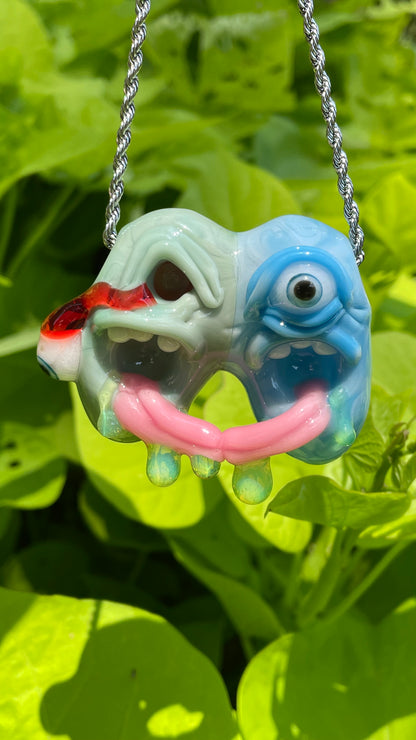 Hand-blown Two headaches are better than one - Leviathan Glass original