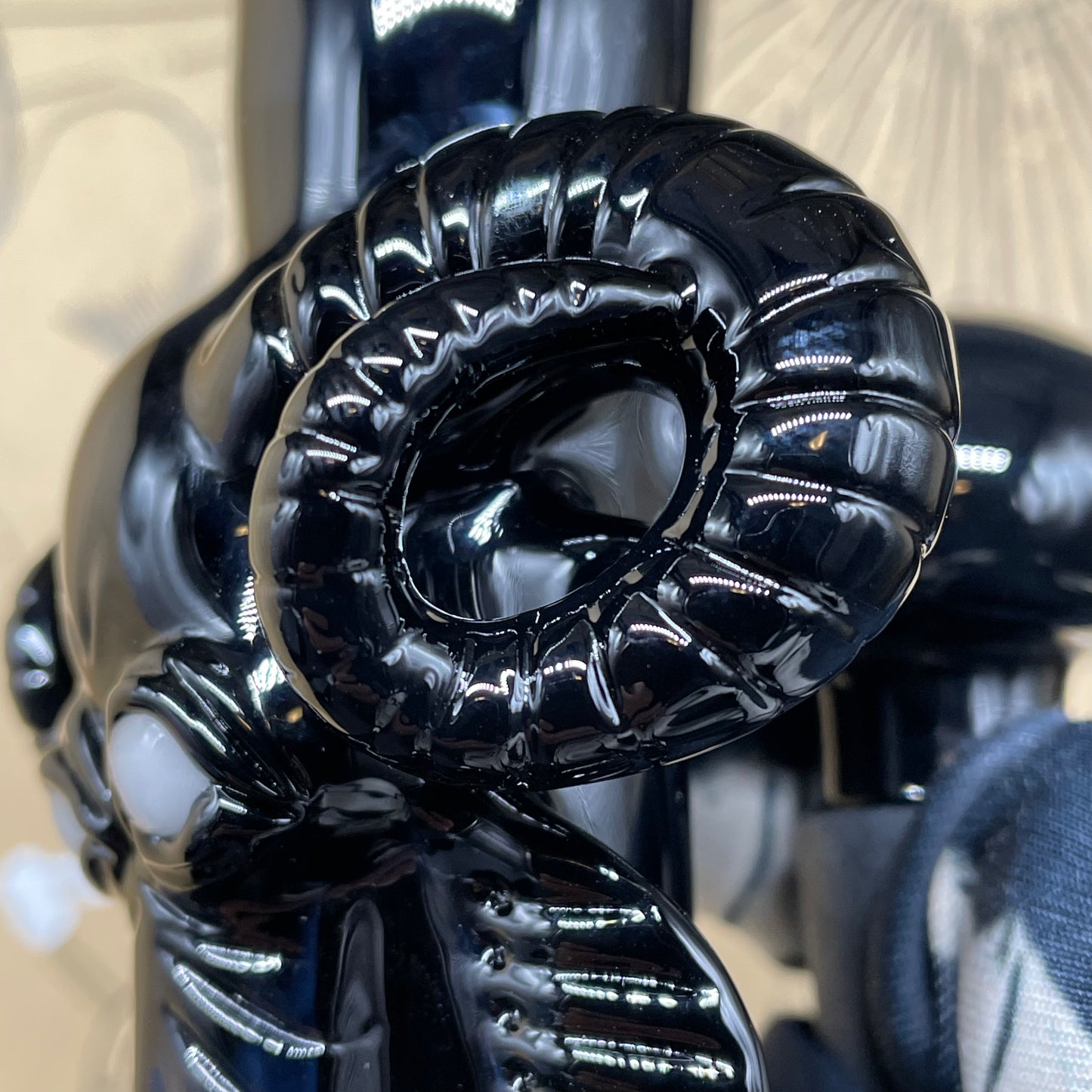 Hand-blown 18mm black Philip dry catch - Leviathan Glass original