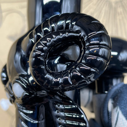 Hand-blown 18mm black Philip dry catch - Leviathan Glass original