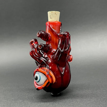 Leviathan Glass Anatomical glass heart cork jar pendant - hand-blown art