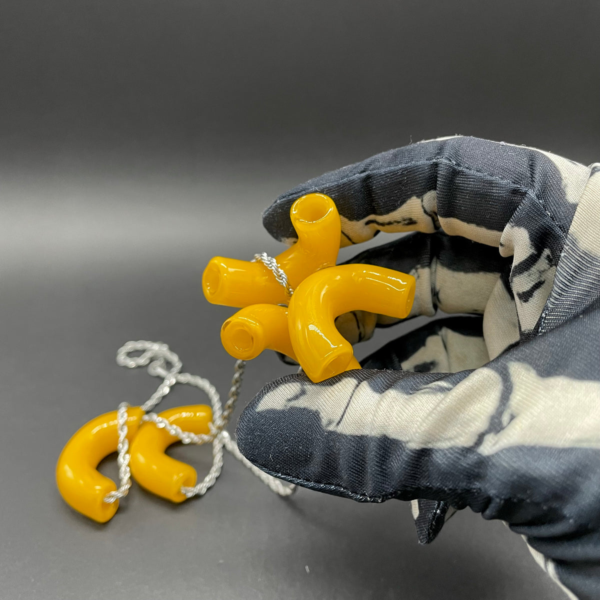 Macaroni and cheese necklace