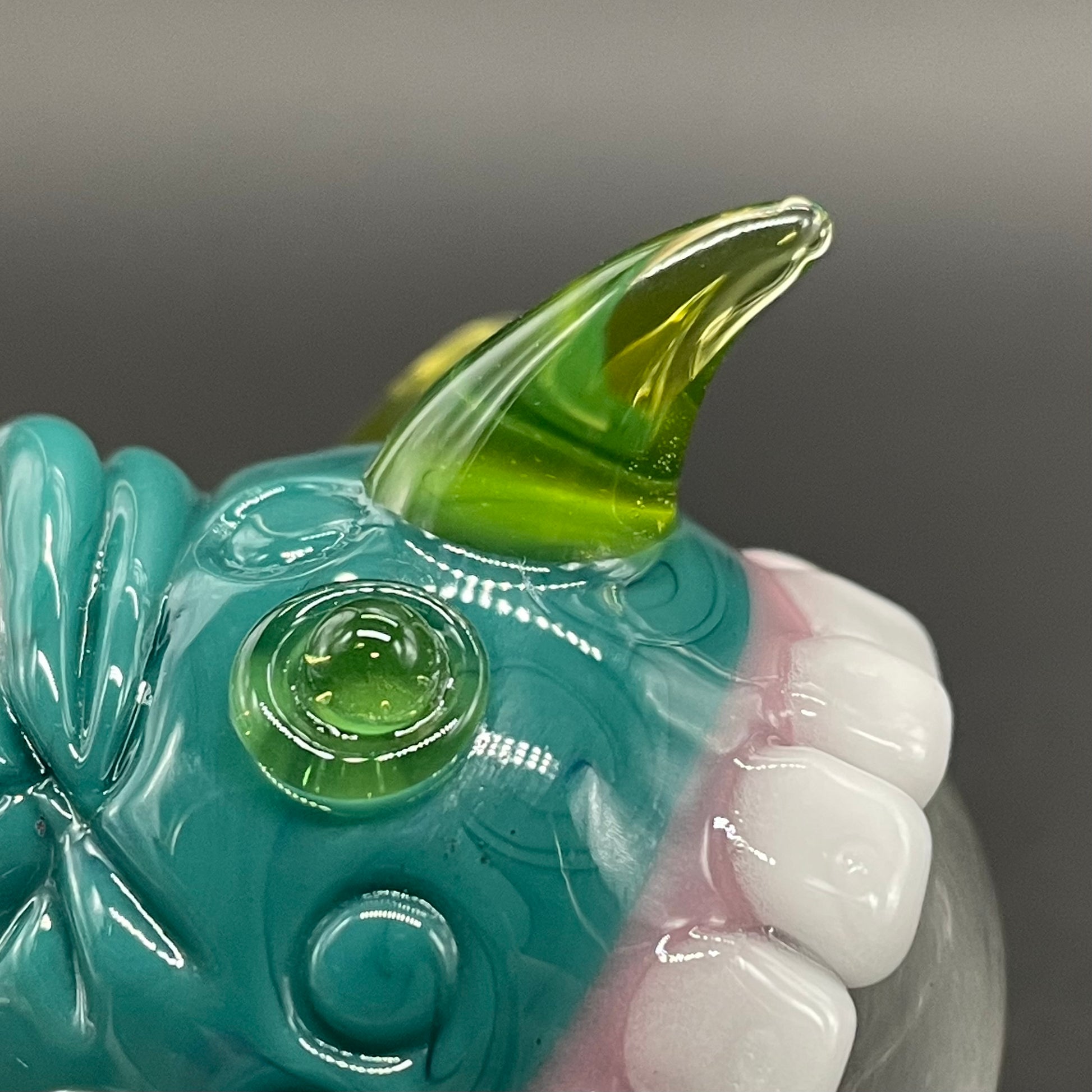 Hand-blown Hungry Dichroic marble - Leviathan Glass original