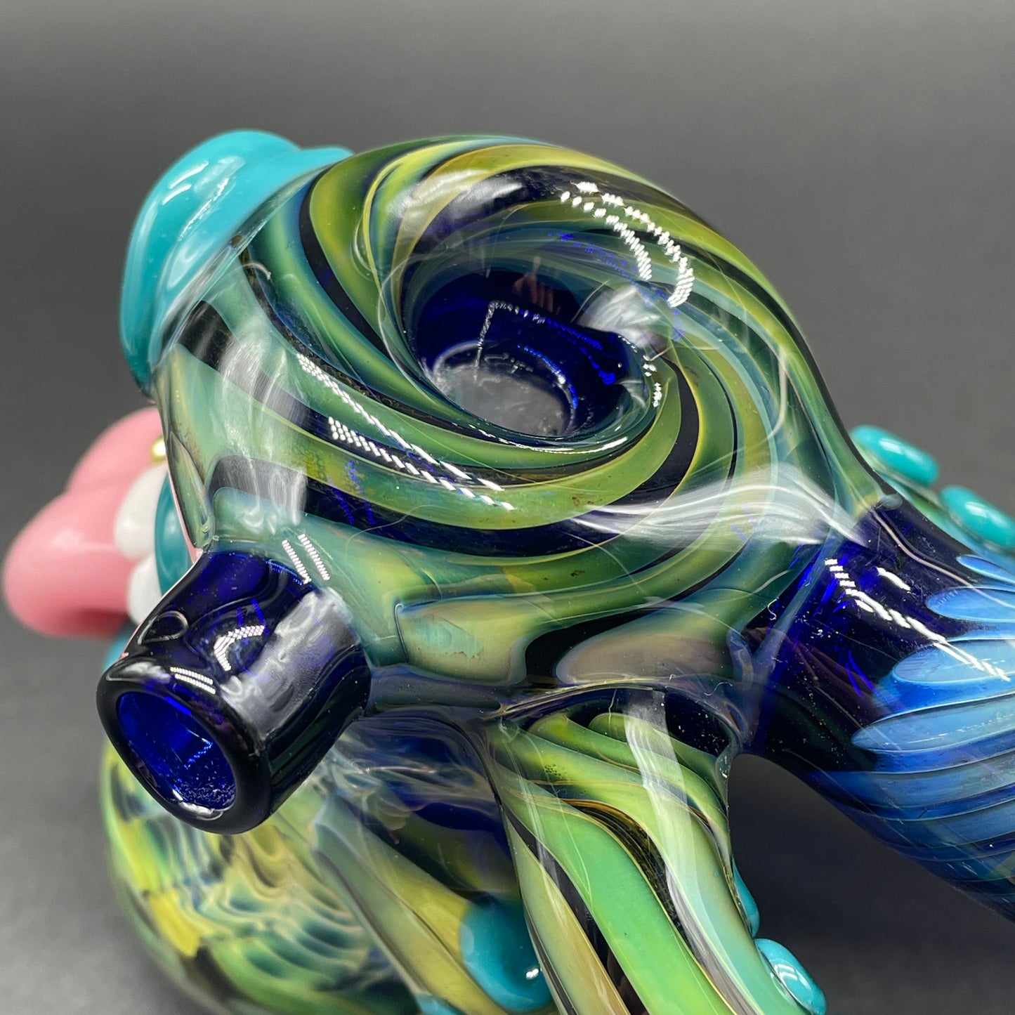 Hand-blown Tentacle tongue bubbler - Leviathan Glass original