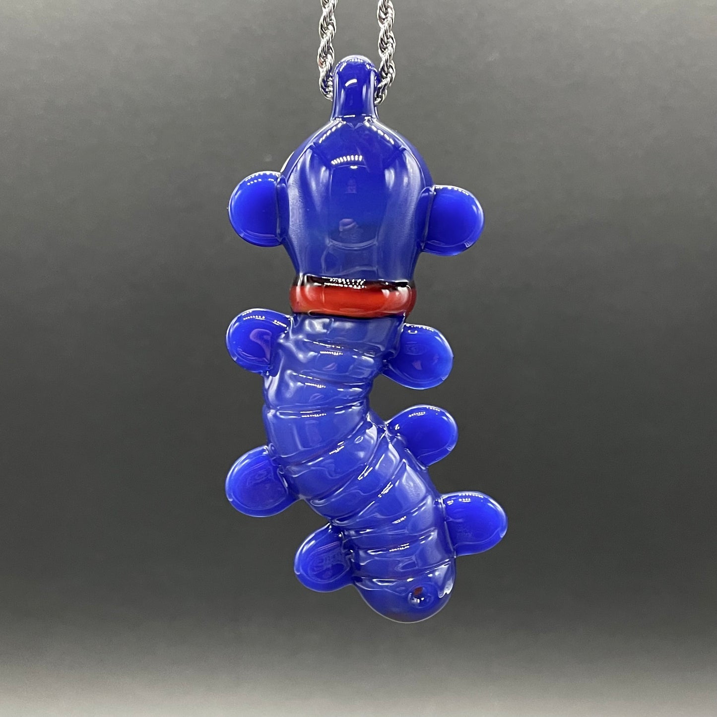 Labyrinth worm pendant glass art - premium handcrafted piece
