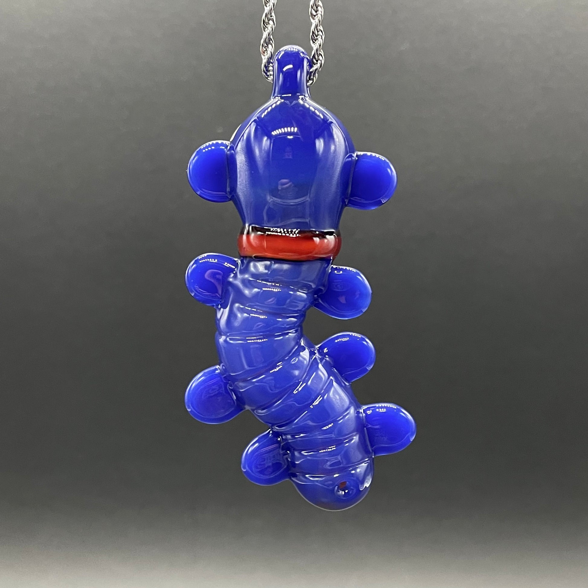 Labyrinth worm pendant glass art - premium handcrafted piece