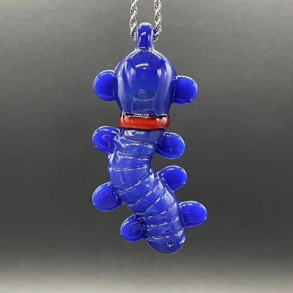 Labyrinth worm pendant glass art - premium handcrafted piece