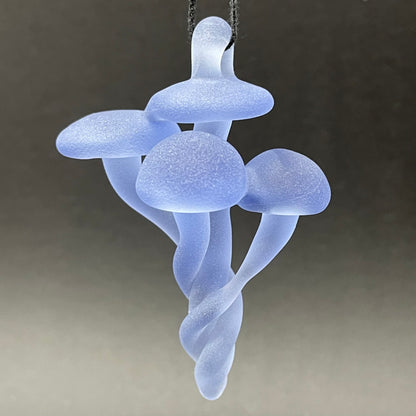 Blacklight mushroom pendant glass art - premium handcrafted piece