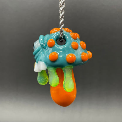About last night glass mushroom pendant glass art - premium handcrafted piece