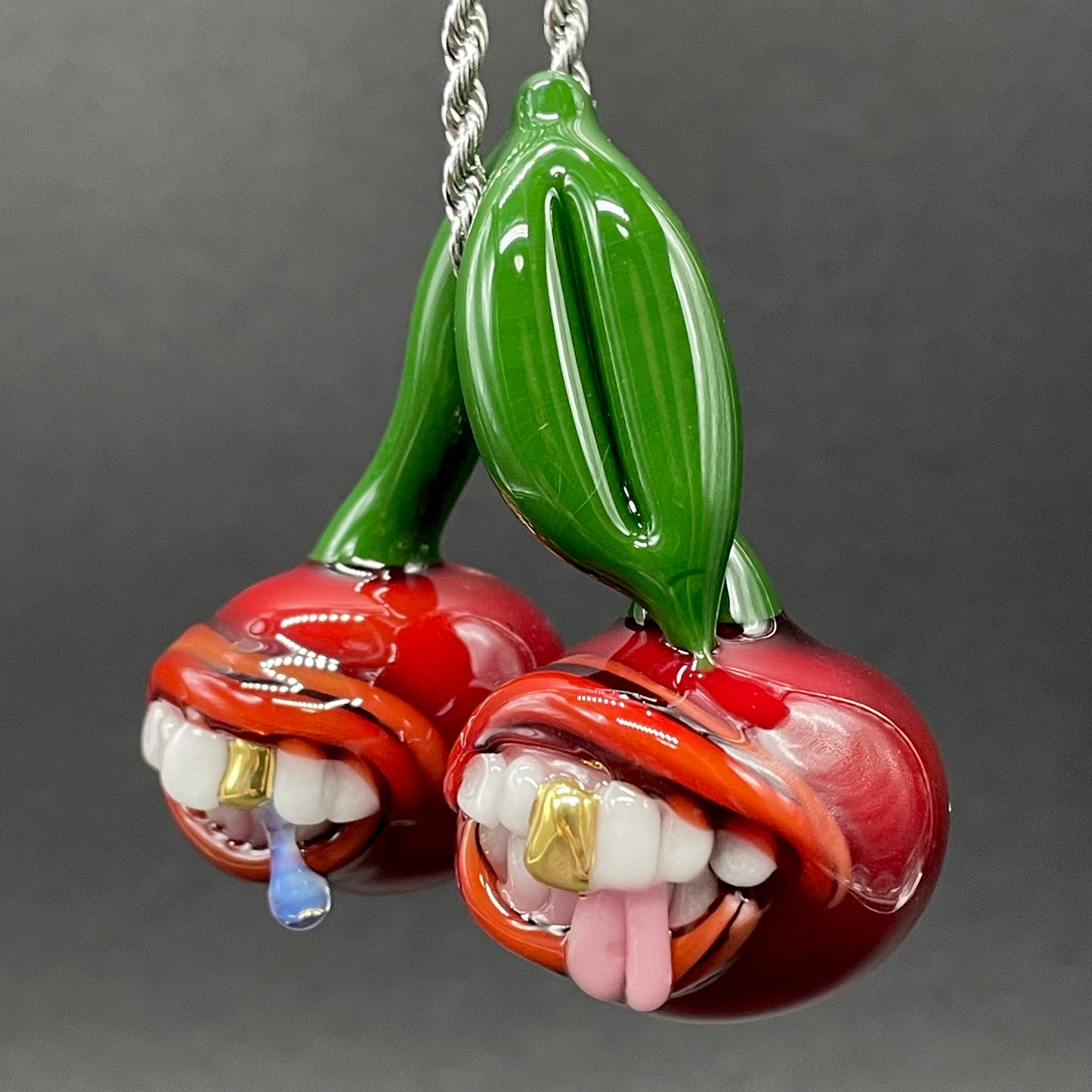 Cherry pendant craftsmanship - artisan glass work