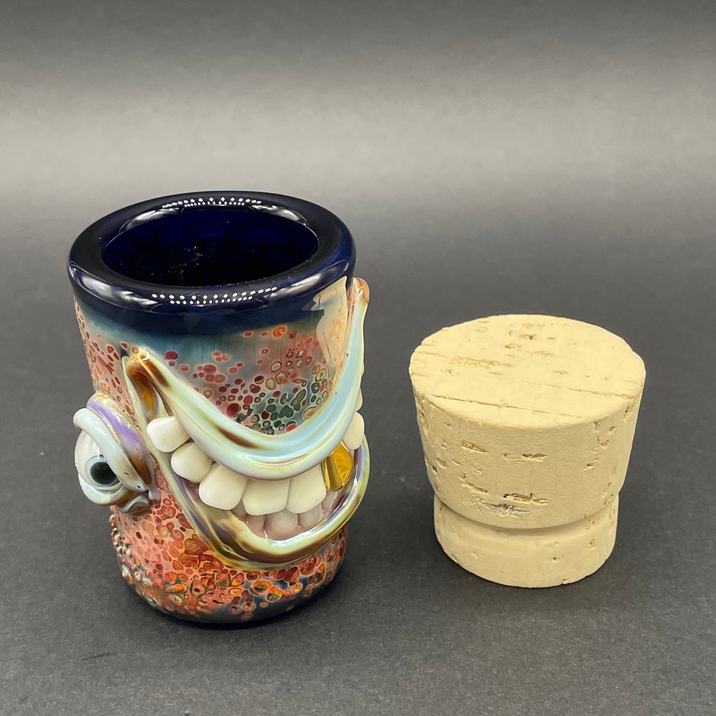 Premium Side eye Cyclops Cork Jar - collectible glass art