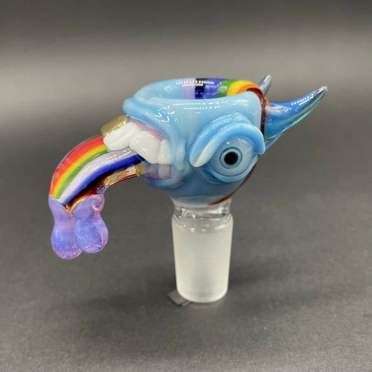 Hand-blown glass 18mm Kool aid tongue slide by Leviathan Glass