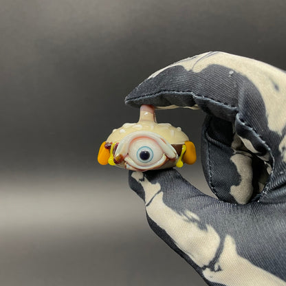 Hand-blown Eye love cheeseburger pendant - Leviathan Glass original