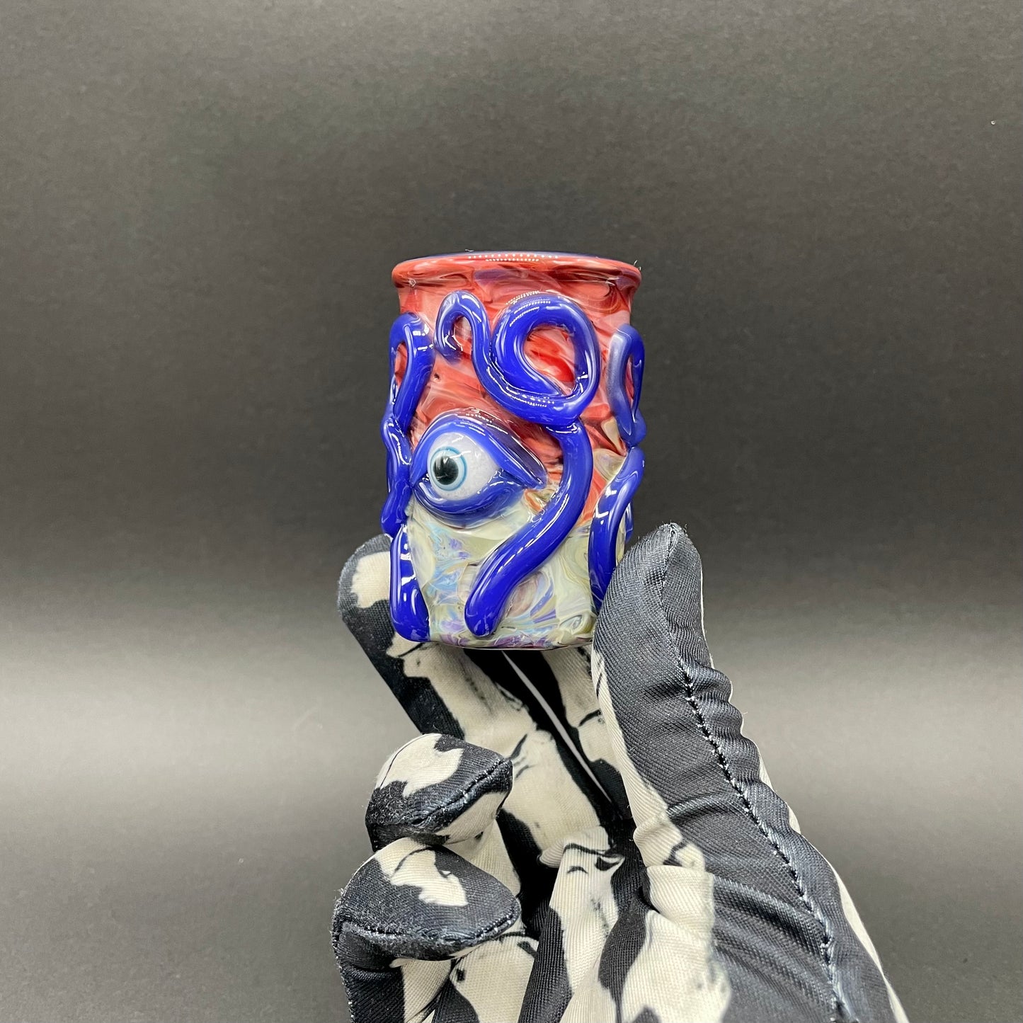 kraken glass cup by Leviathan Glass - artisan detail