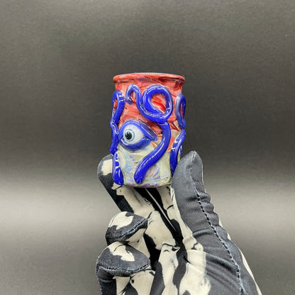 kraken glass cup by Leviathan Glass - artisan detail