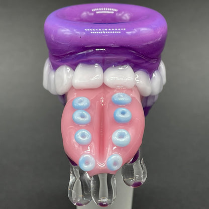 18mm tentacle tongue slide. detail view - premium glass art