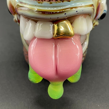 Hand-blown tongue demon shot glass - Leviathan Glass original