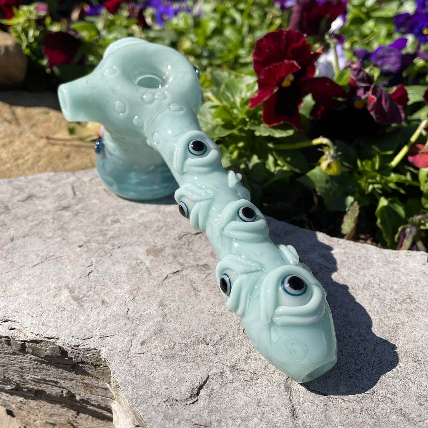 Premium Smiley face bubbler - collectible glass art