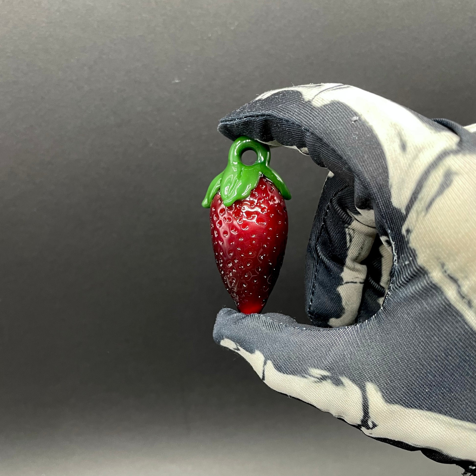 Premium Strawberry pendant - collectible glass art