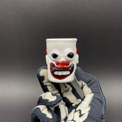 Premium Nightmare fuel Evil clown shot glass - collectible glass art
