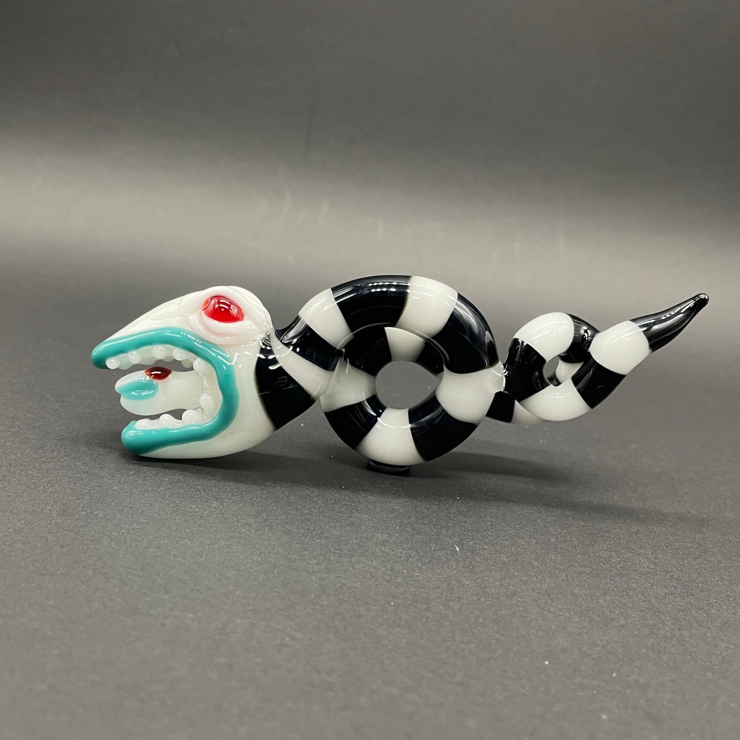 Hand-blown Beetlejuice Inspired solid glass Sandworm  Sculpture - Leviathan Glass original