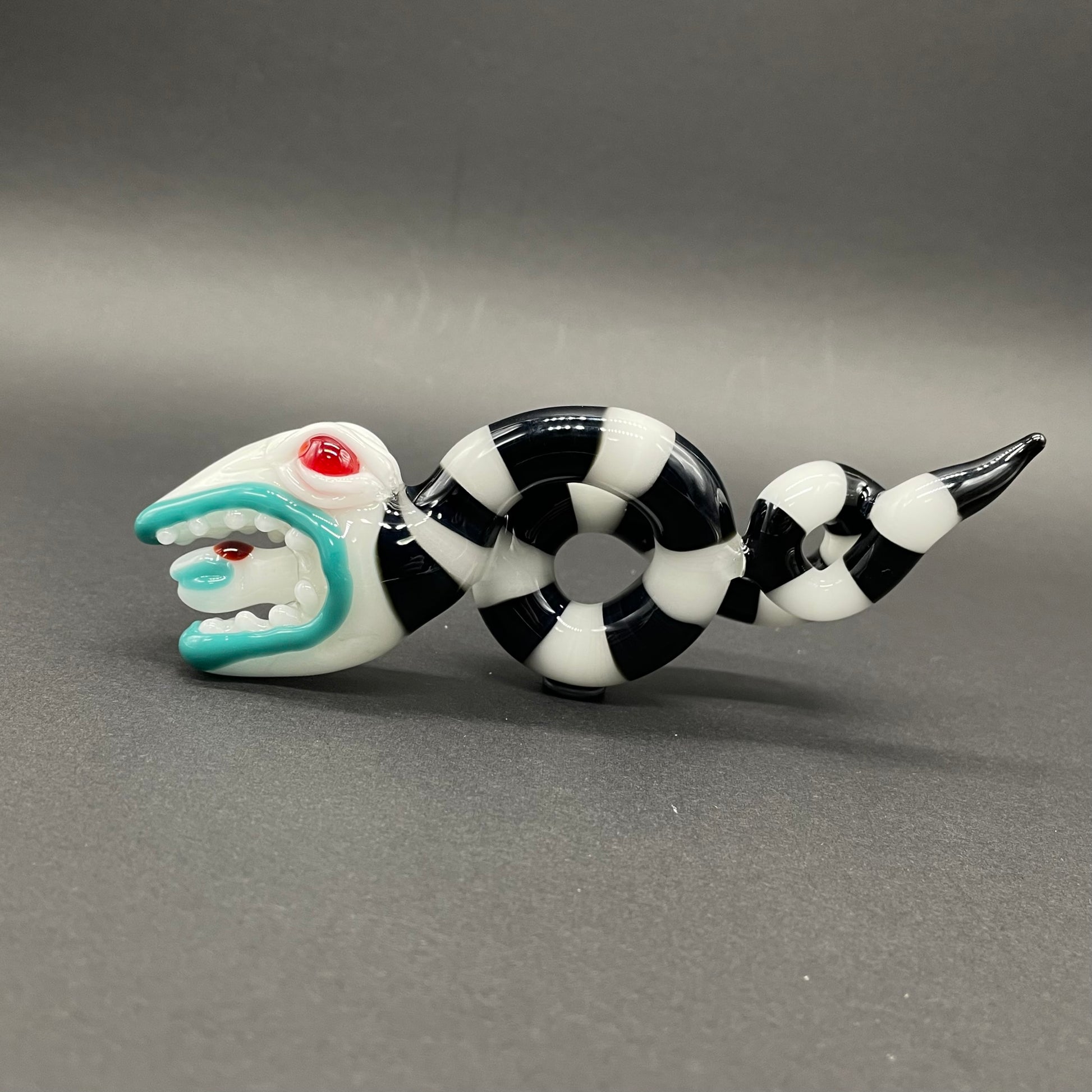 Hand-blown Beetlejuice Inspired solid glass Sandworm  Sculpture - Leviathan Glass original