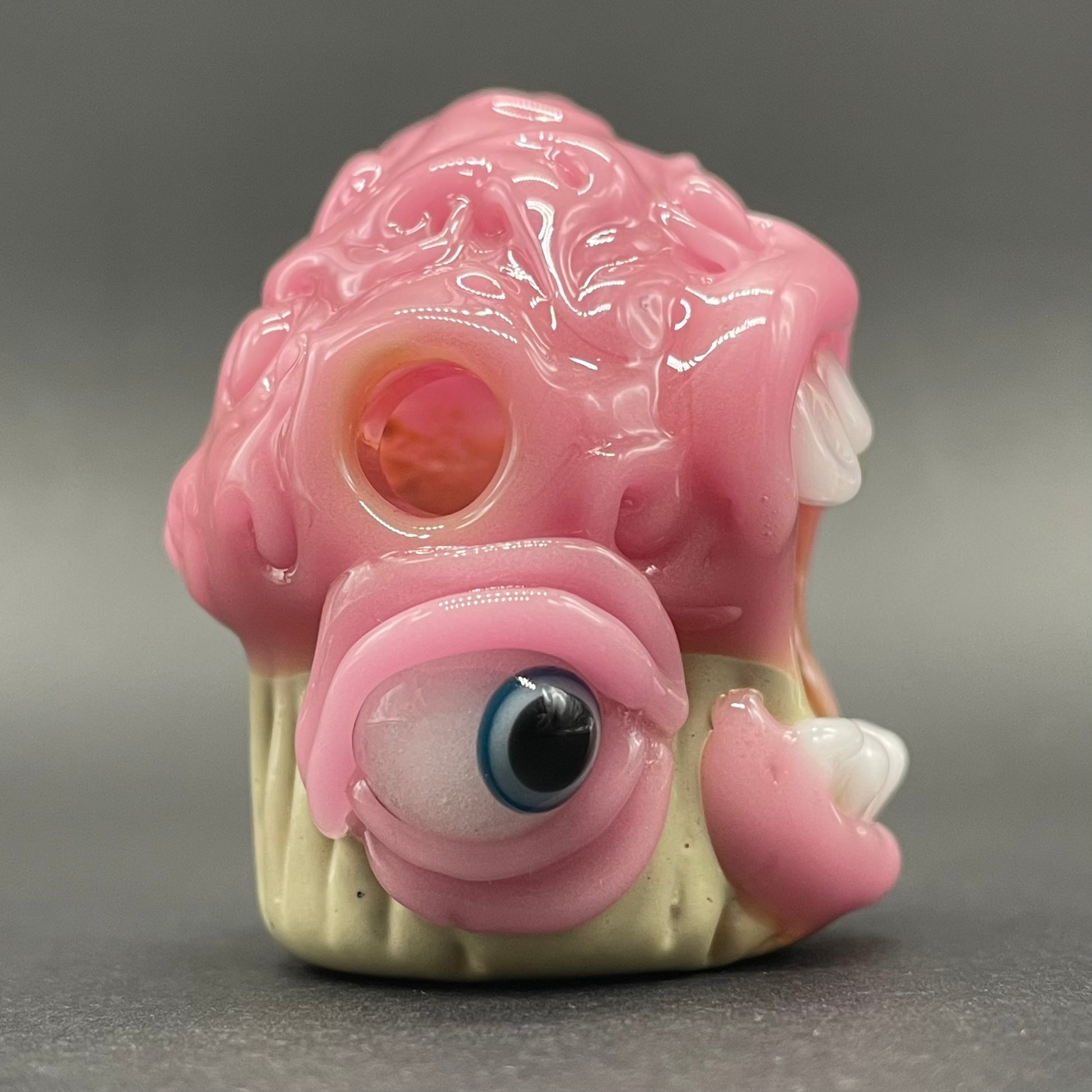 Hand-blown Cupcake pendant - Leviathan Glass original