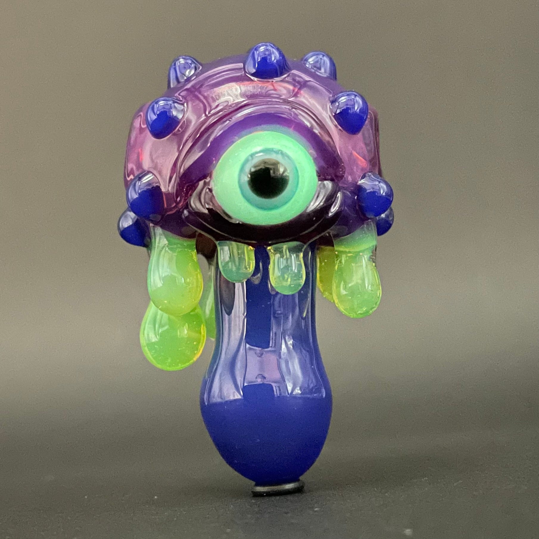 Hand-blown About last night glass mushroom pendant - Leviathan Glass original